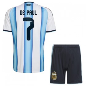 Maillot Argentine De Paul 7 Enfant Domicile Coupe du Monde 2026
