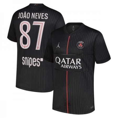 Maillot Paris Saint Germain Joao Neves 87 Jordan Quatrième 2025-26