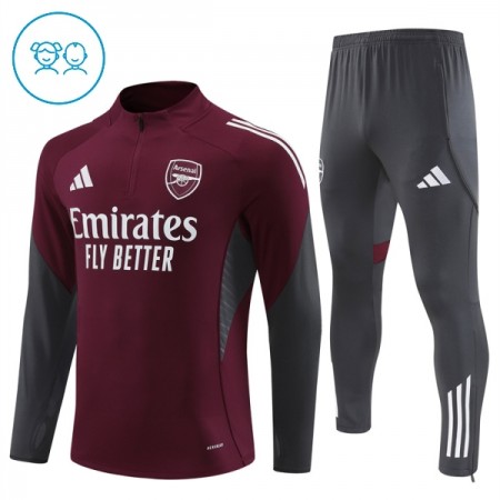 Arsenal Enfant Kit sweat-shirt d'entraînement Rouge 2025-26 Quart-Zip