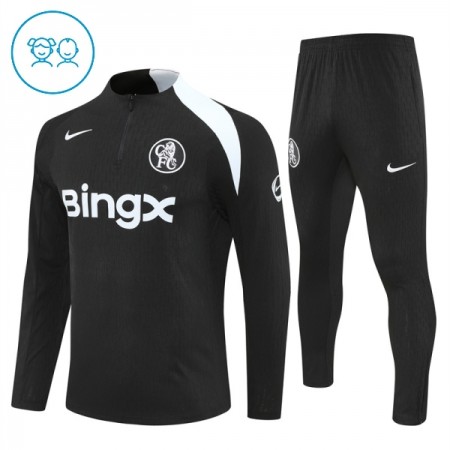 Chelsea Enfant Kit sweat-shirt d'entraînement Noire 2025-26 Quart-Zip