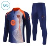 FC Barcelone Enfant Kit sweat-shirt d'entraînement Bleue 2025-26 Quart-Zip