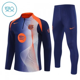 FC Barcelone Enfant Kit sweat-shirt d'entraînement Bleue 2025-26 Quart-Zip