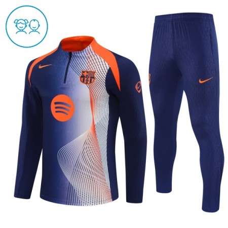 FC Barcelone Enfant Kit sweat-shirt d'entraînement Bleue 2025-26 Quart-Zip