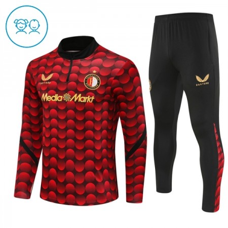 Feyenoord Rotterdam Enfant Kit sweat-shirt d'entraînement Rouge 2025-26 Quart-Zip