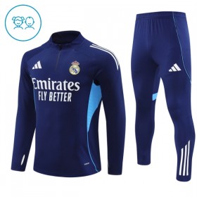 Real Madrid Enfant Kit sweat-shirt d'entraînement Navy 2025-26 Quart-Zip