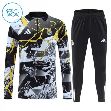 Real Madrid Marvel Enfant Kit sweat-shirt d'entraînement Noire 2026-27 Quart-Zip